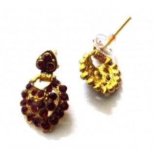 Golden Oxidized Earrings Ethnic Traditional Imitation Jewelry Drop Dangle - EA39